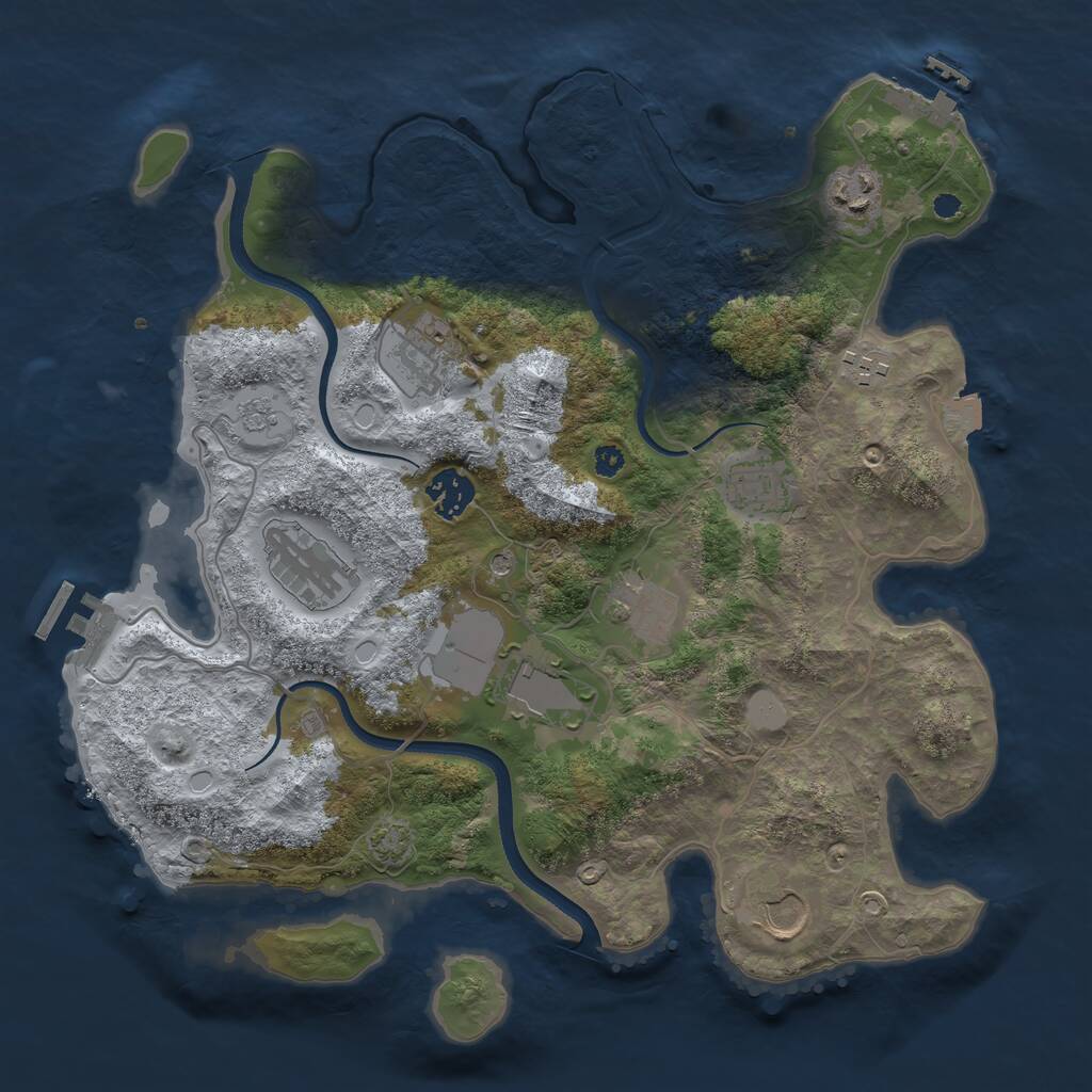 Rust Map: Procedural Map, Size: 3500, Seed: 565326, 15 Monuments