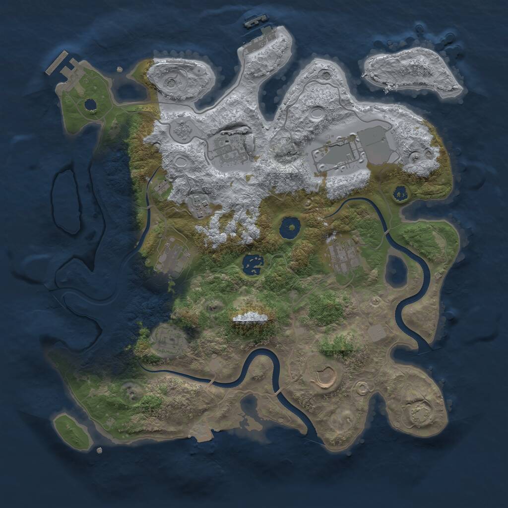 Rust Map: Procedural Map, Size: 3500, Seed: 367134, 14 Monuments