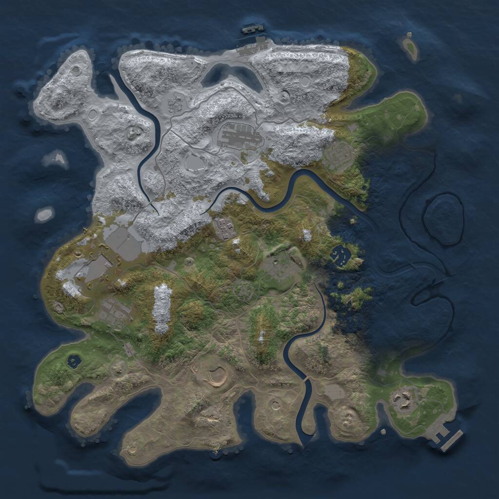 Rust Map: Procedural Map, Size: 3700, Seed: 10669, 15 Monuments