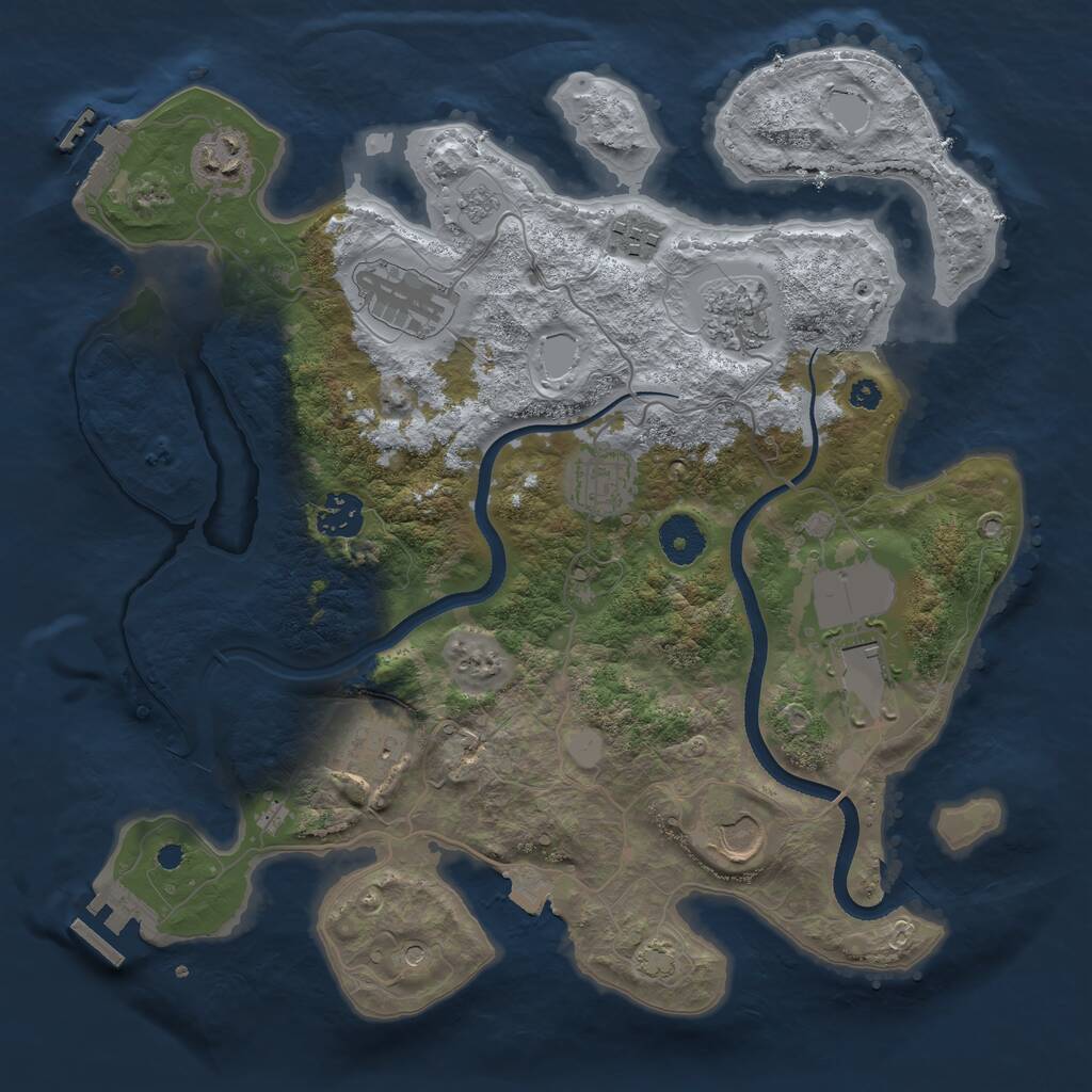 Rust Map: Procedural Map, Size: 3500, Seed: 6093639, 15 Monuments