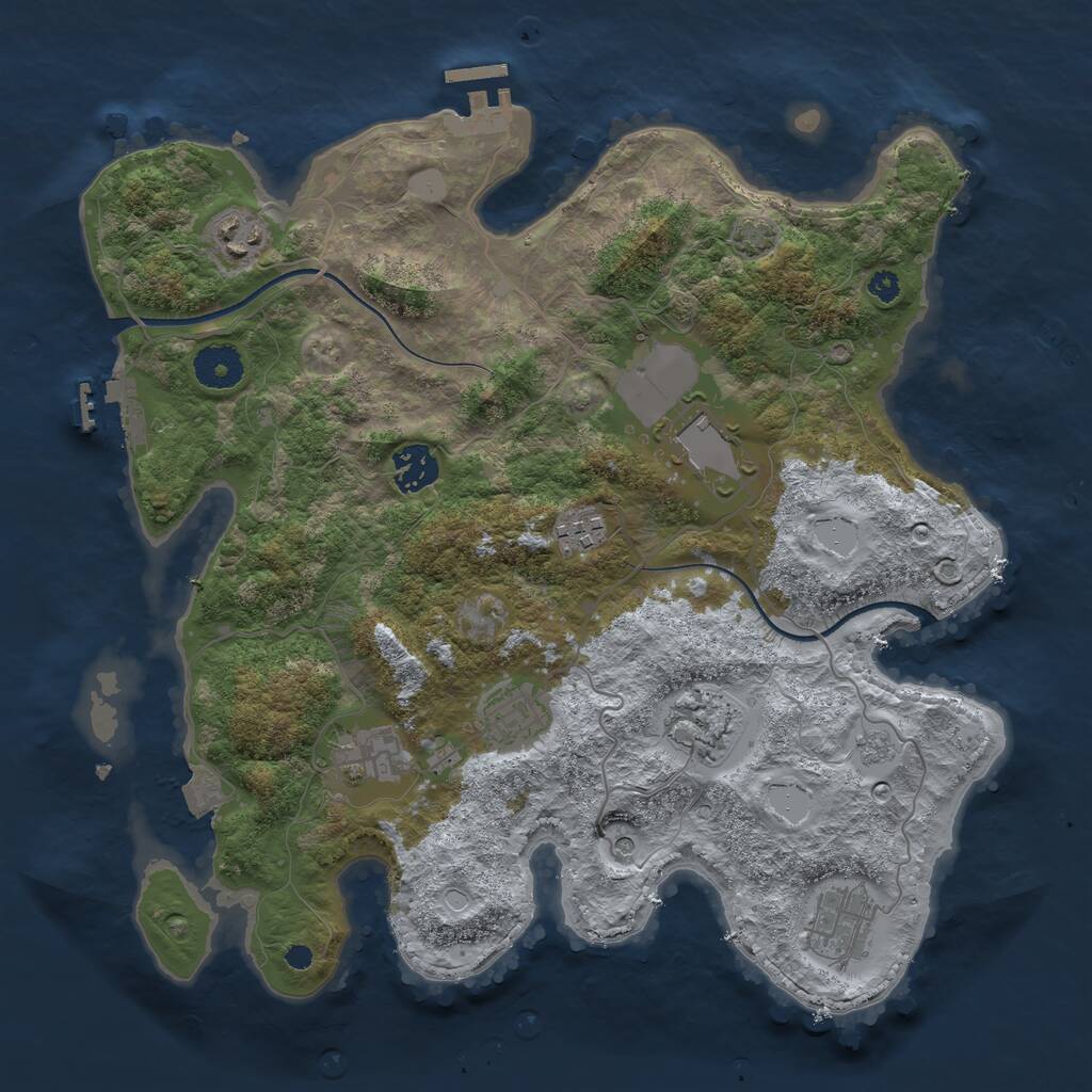 Rust Map: Procedural Map, Size: 3500, Seed: 5670090, 14 Monuments