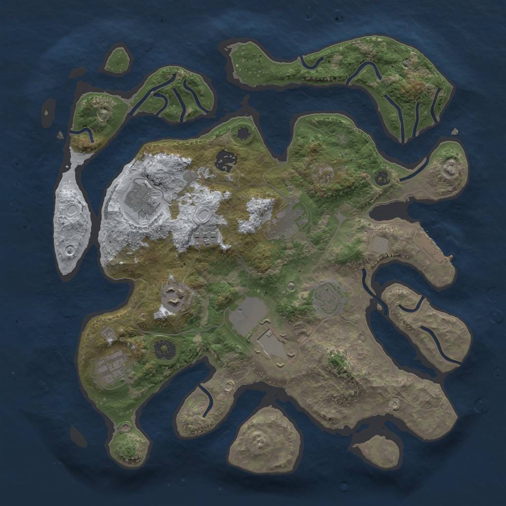 Rust Map: Procedural Map, Size: 3500, Seed: 176368, 14 Monuments
