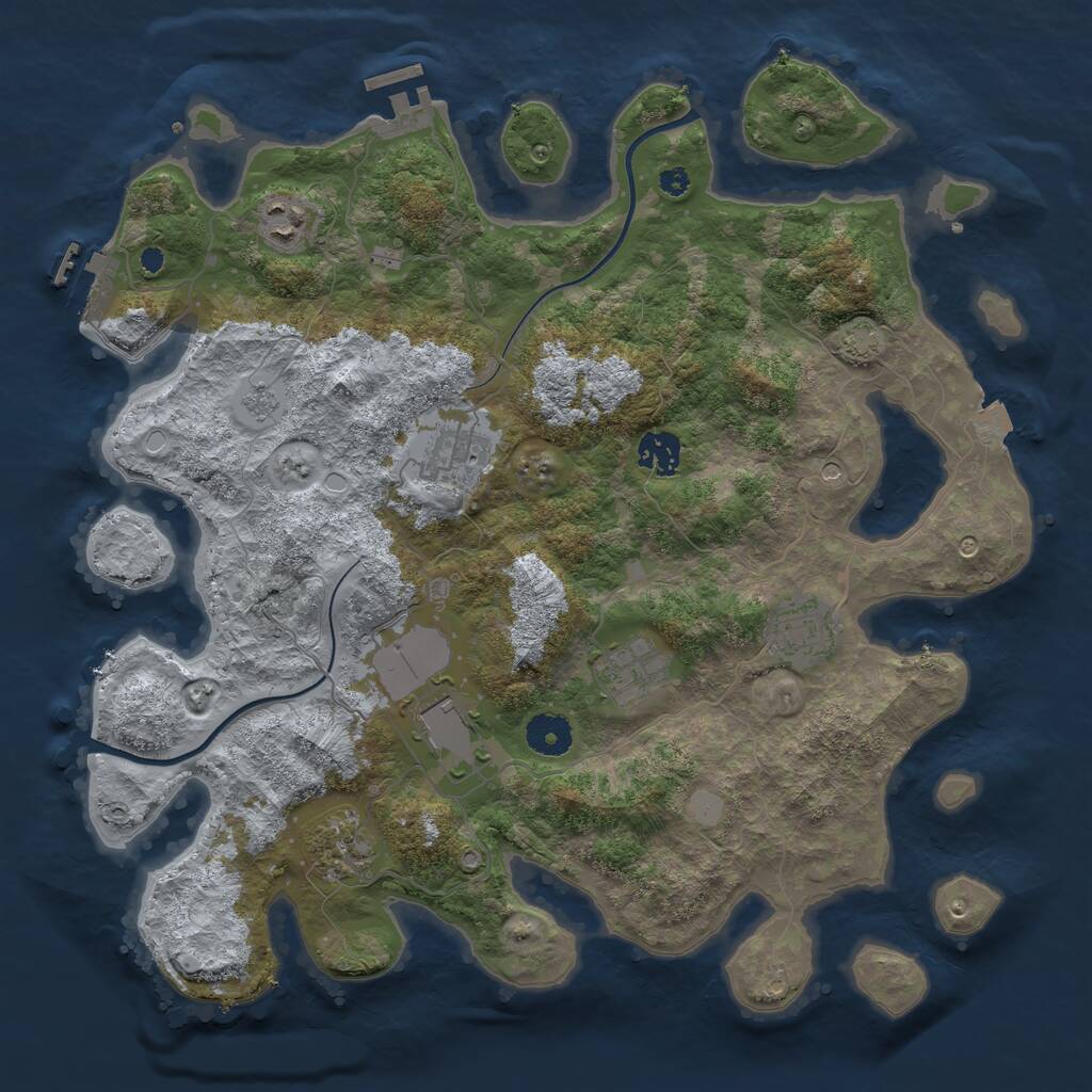 Rust Map: Procedural Map, Size: 3700, Seed: 1626446, 13 Monuments