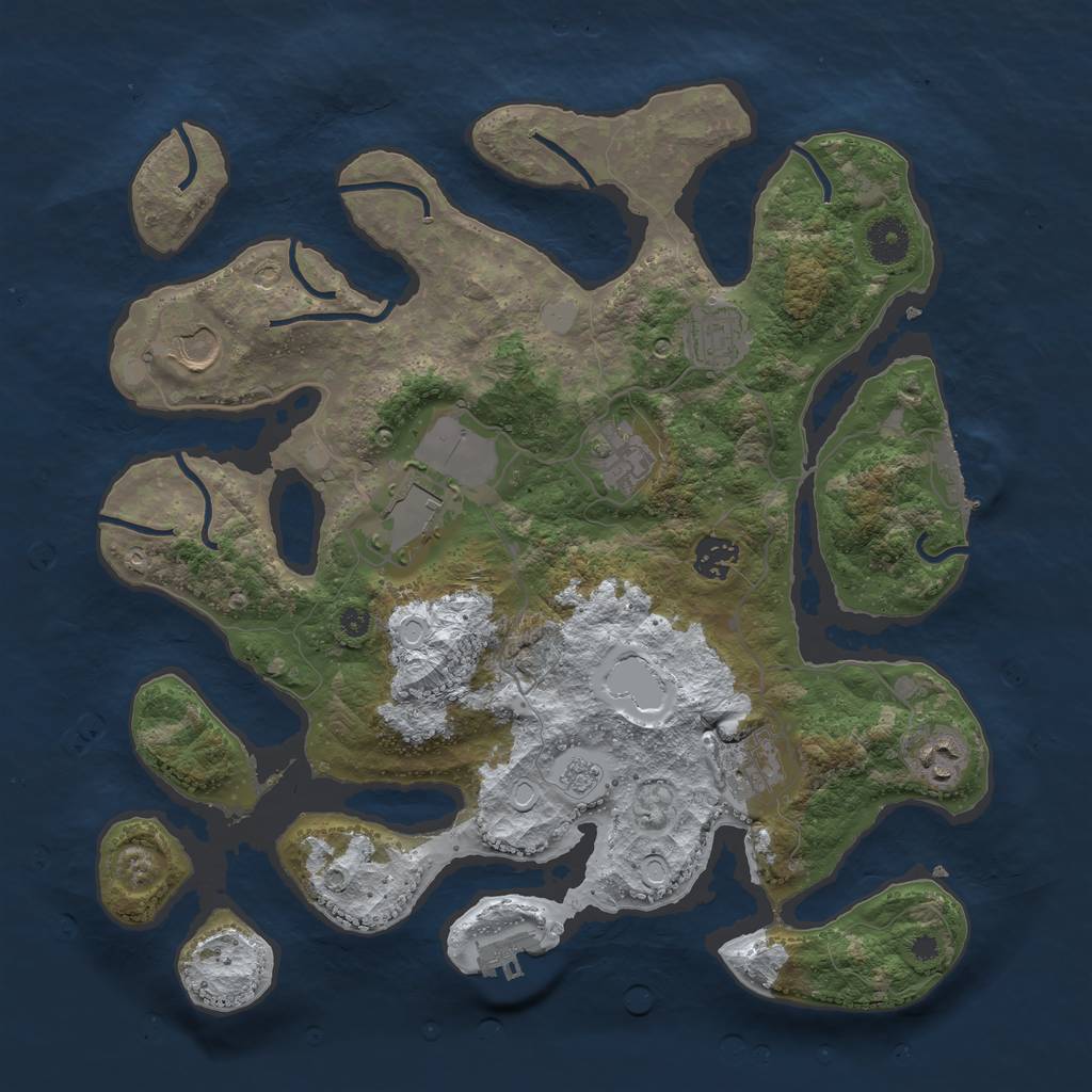 Rust Map: Procedural Map, Size: 3700, Seed: 4896155, 15 Monuments