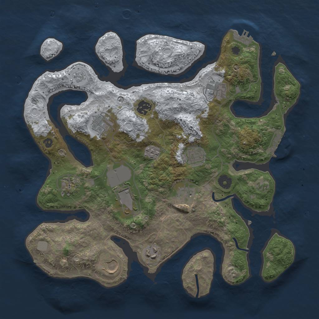 Rust Map: Procedural Map, Size: 3500, Seed: 3860213, 18 Monuments