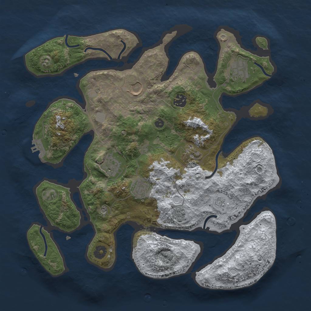 Rust Map: Procedural Map, Size: 3500, Seed: 22360, 15 Monuments