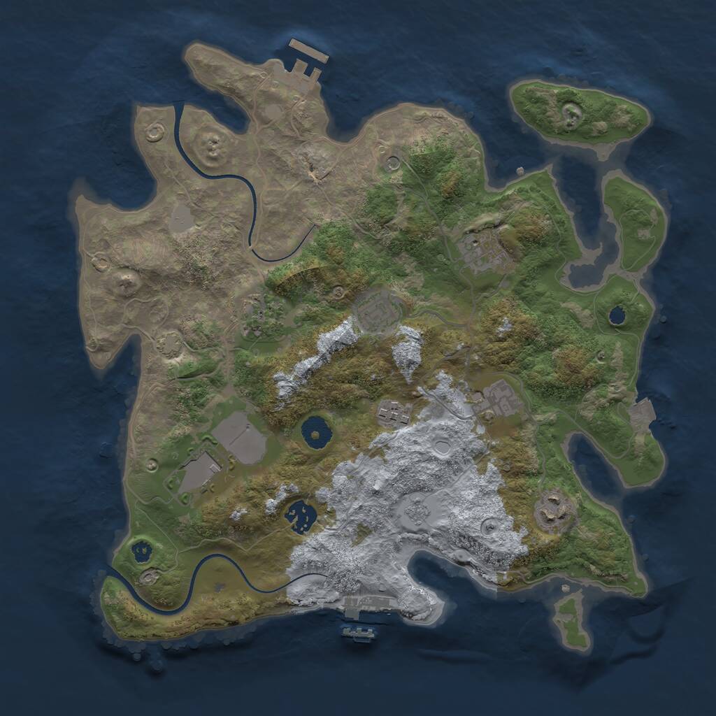 Rust Map: Procedural Map, Size: 3500, Seed: 6358482, 14 Monuments