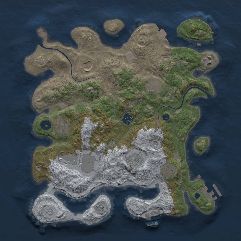 Rust Map: Procedural Map, Size: 3500, Seed: 5827459, 15 Monuments