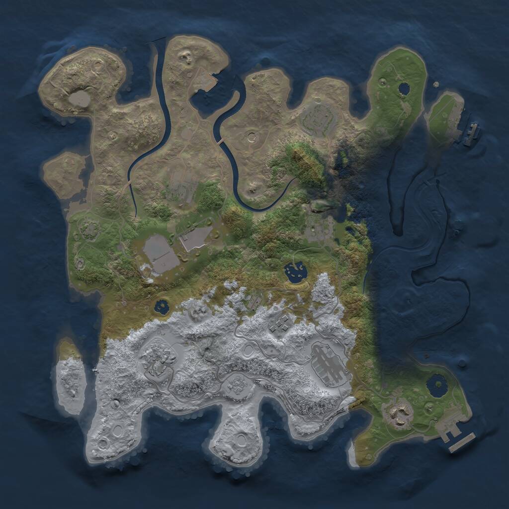 Rust Map: Procedural Map, Size: 3500, Seed: 6120412, 15 Monuments