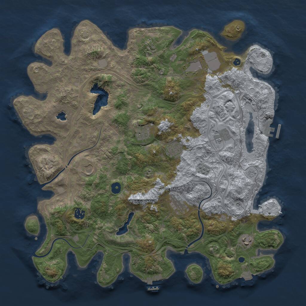 Rust Map: Procedural Map, Size: 4300, Seed: 569569112, 16 Monuments