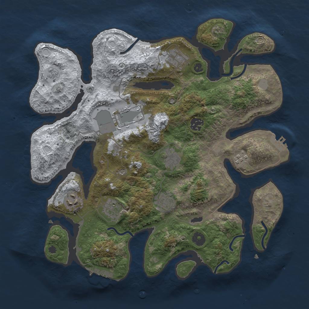 Rust Map: Procedural Map, Size: 3500, Seed: 319588, 17 Monuments