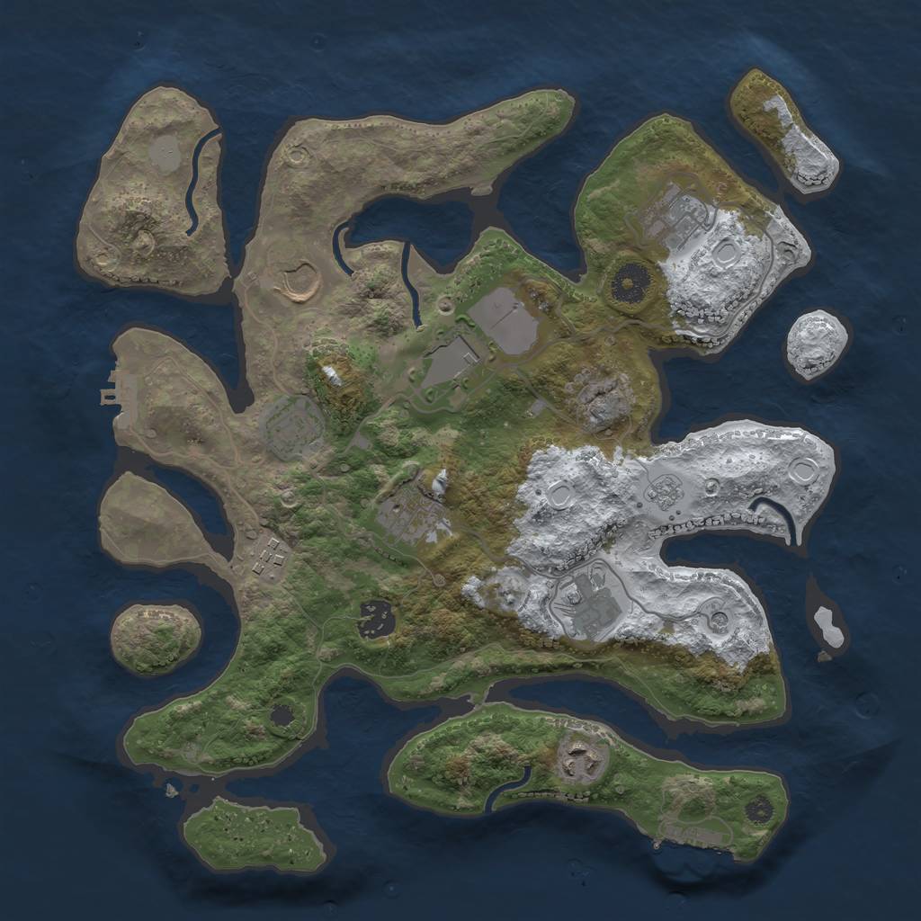 Rust Map: Procedural Map, Size: 3500, Seed: 1175620, 18 Monuments
