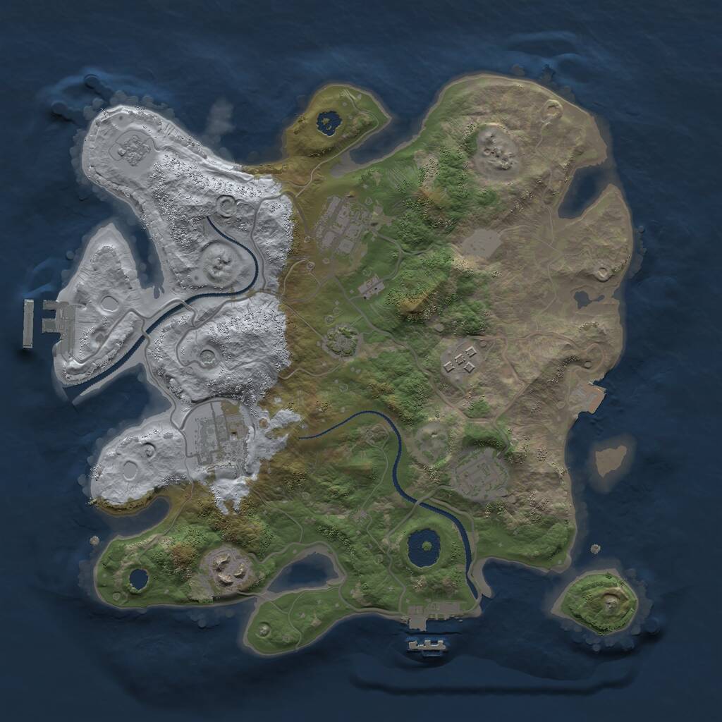 Rust Map: Procedural Map, Size: 3000, Seed: 212666, 11 Monuments