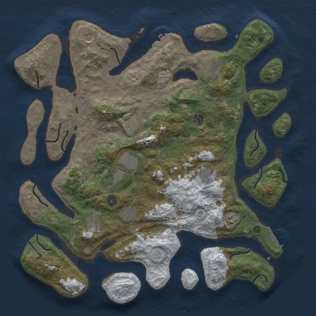 Rust Map: Procedural Map, Size: 4500, Seed: 62459124, 19 Monuments