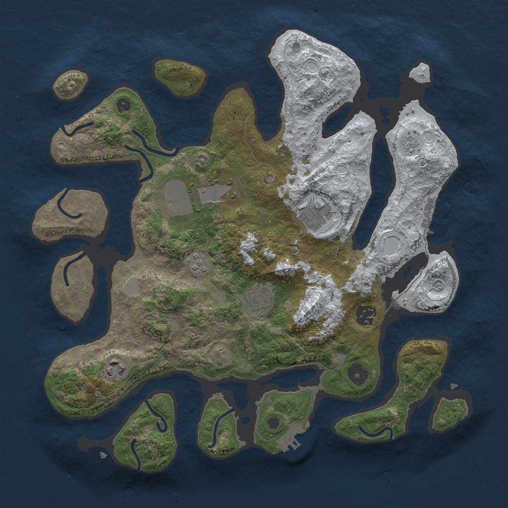 Rust Map: Procedural Map, Size: 3700, Seed: 130781, 15 Monuments