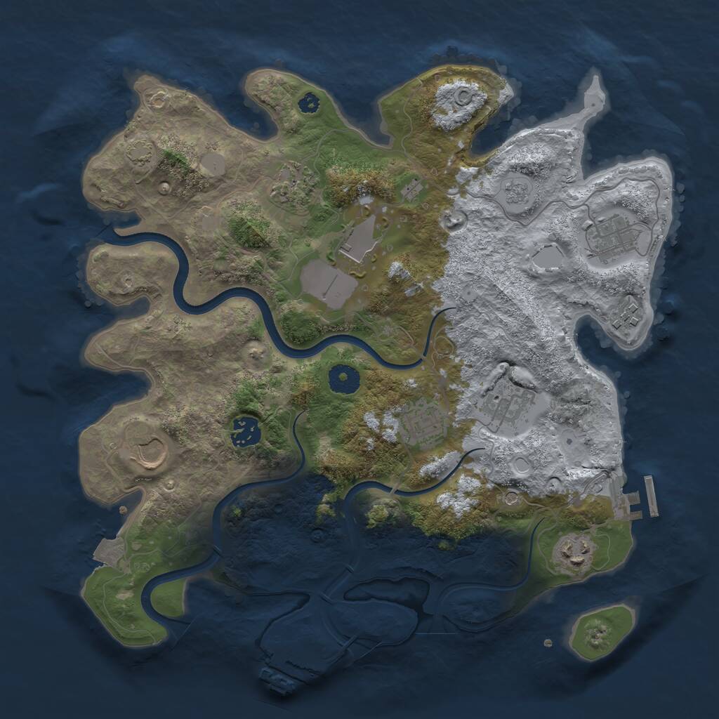 Rust Map: Procedural Map, Size: 3500, Seed: 6293367, 15 Monuments
