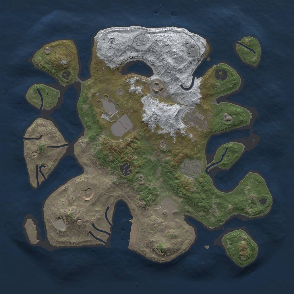 Rust Map: Procedural Map, Size: 3500, Seed: 3246046, 16 Monuments