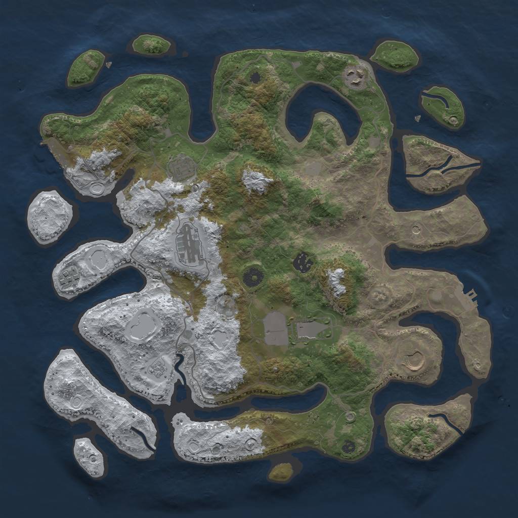 Rust Map: Procedural Map, Size: 4000, Seed: 4611627, 16 Monuments