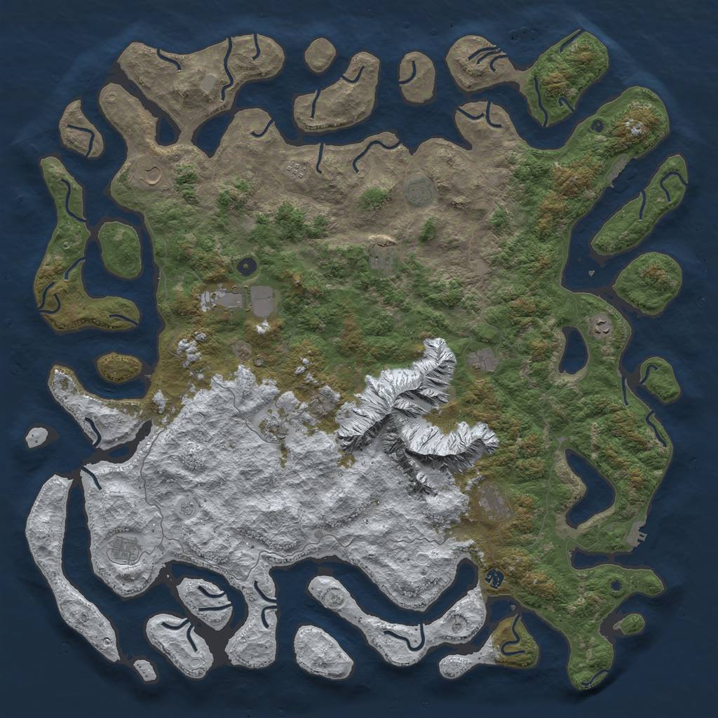 Rust Map: Procedural Map, Size: 6000, Seed: 522467152, 20 Monuments