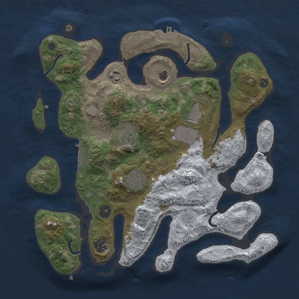 Rust Map: Procedural Map, Size: 3500, Seed: 4749716, 16 Monuments