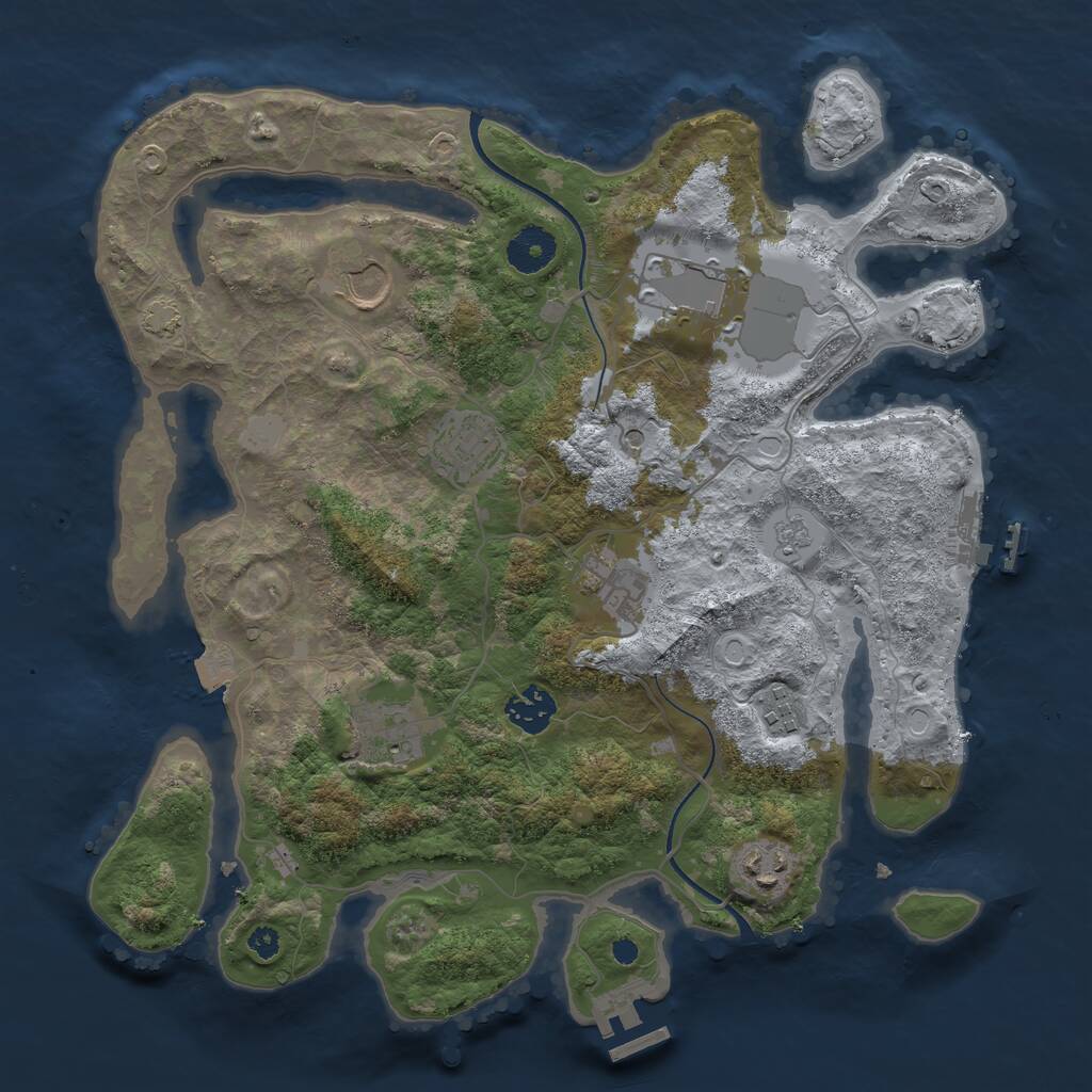 Rust Map: Procedural Map, Size: 3500, Seed: 2077078, 14 Monuments