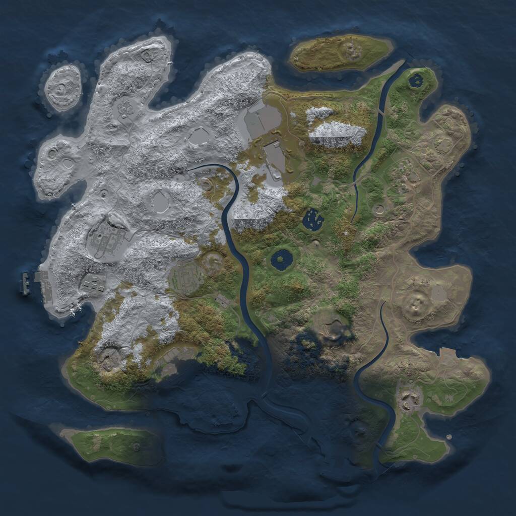 Rust Map: Procedural Map, Size: 3700, Seed: 299863, 15 Monuments