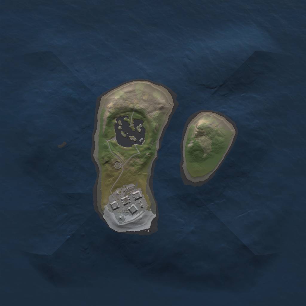 Rust Map: Barren, Size: 1400, Seed: 4146, 4 Monuments