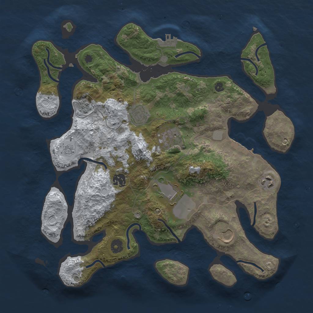 Rust Map: Procedural Map, Size: 3500, Seed: 4624905, 15 Monuments