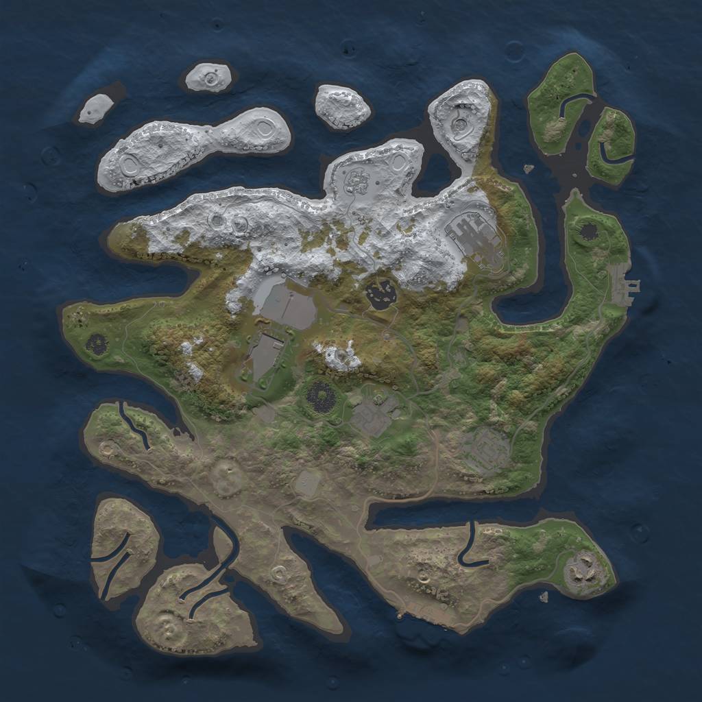 Rust Map: Procedural Map, Size: 3500, Seed: 6087610, 15 Monuments