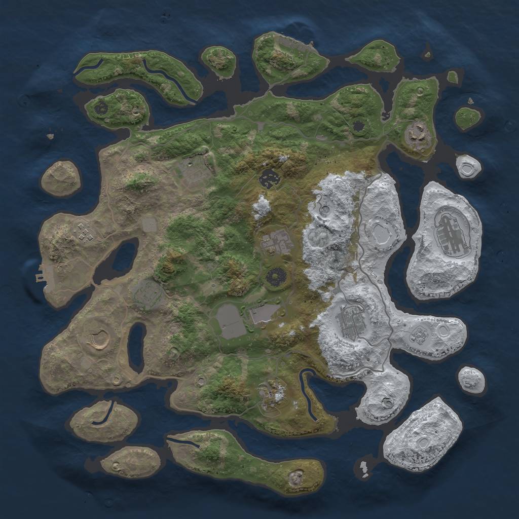 Rust Map: Procedural Map, Size: 4000, Seed: 538681, 20 Monuments