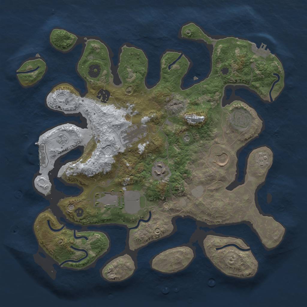 Rust Map: Procedural Map, Size: 3500, Seed: 1471809, 16 Monuments