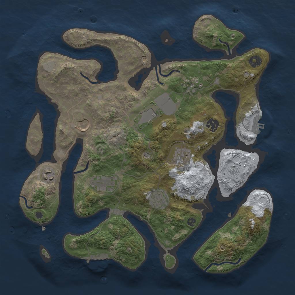 Rust Map: Procedural Map, Size: 3500, Seed: 5936826, 17 Monuments