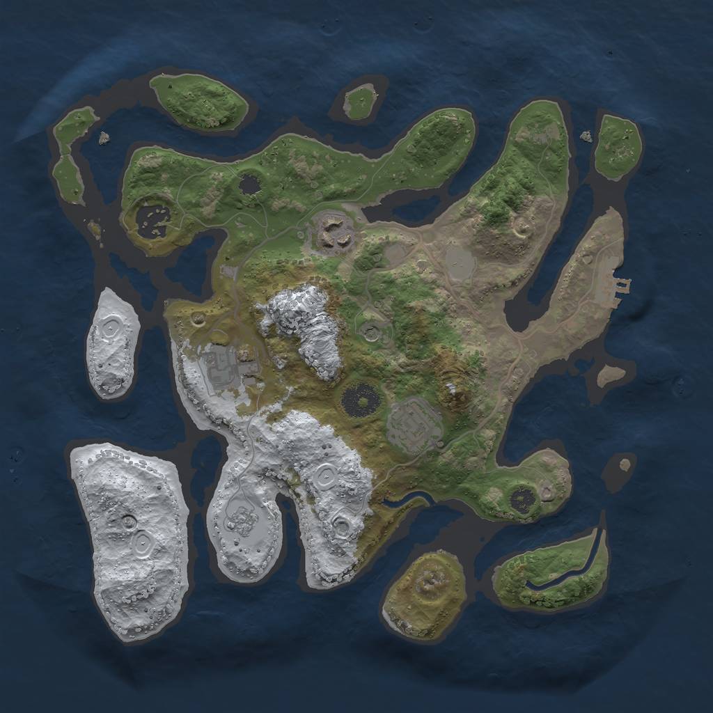 Rust Map: Procedural Map, Size: 3000, Seed: 5002, 12 Monuments