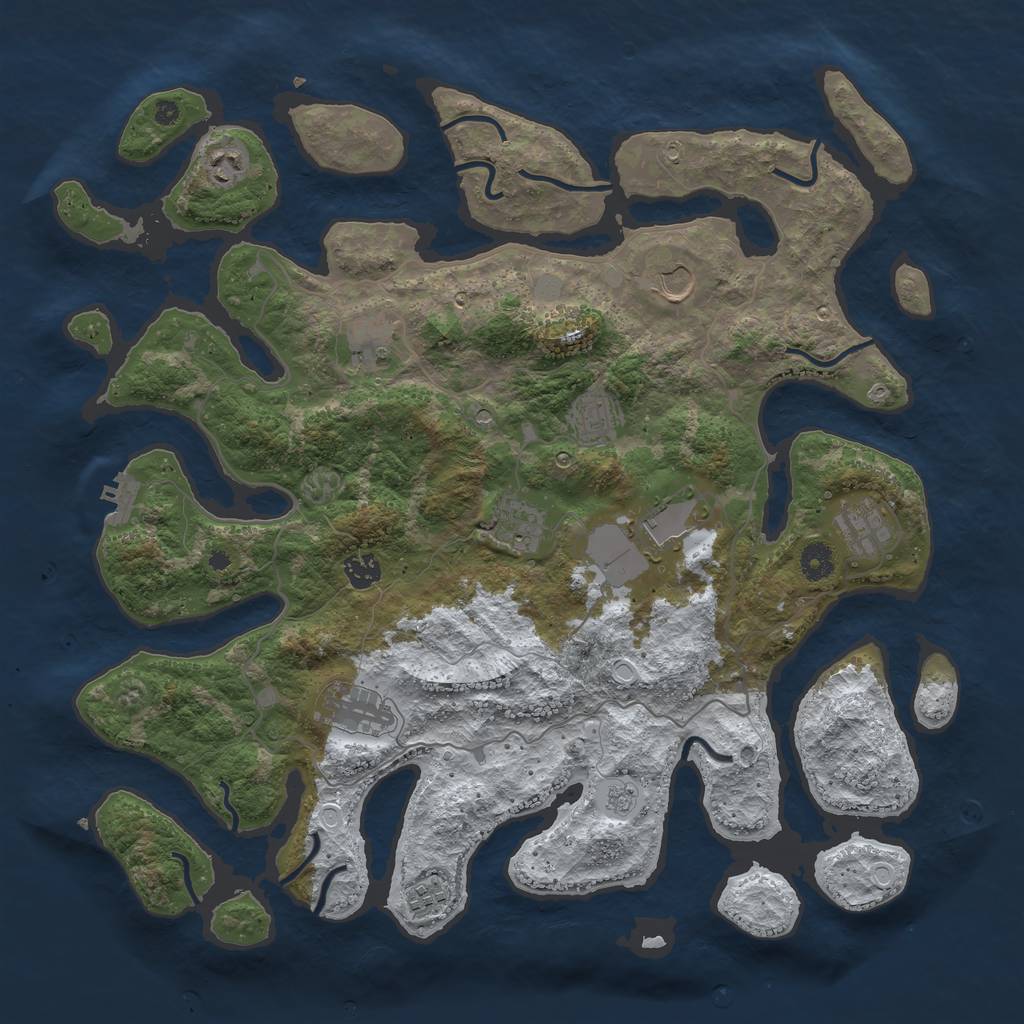 Rust Map: Procedural Map, Size: 4250, Seed: 355, 18 Monuments