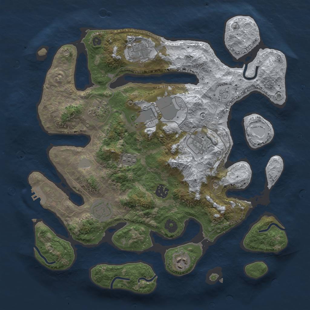 Rust Map: Procedural Map, Size: 3550, Seed: 683085, 16 Monuments