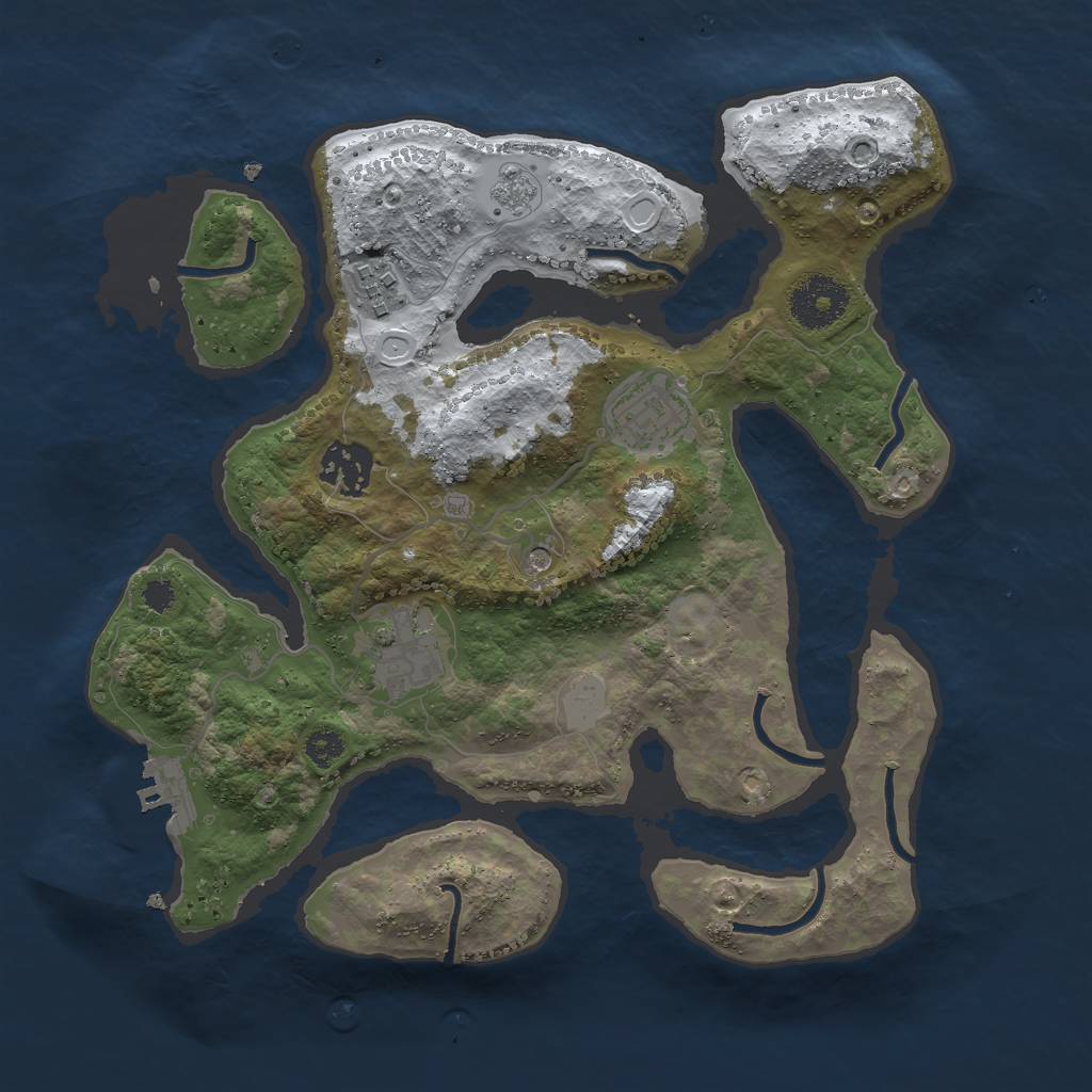 Rust Map: Procedural Map, Size: 3000, Seed: 125489625, 12 Monuments