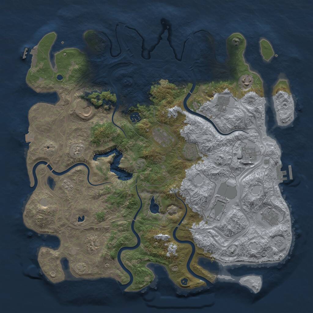 Rust Map: Procedural Map, Size: 4400, Seed: 1372097030, 17 Monuments