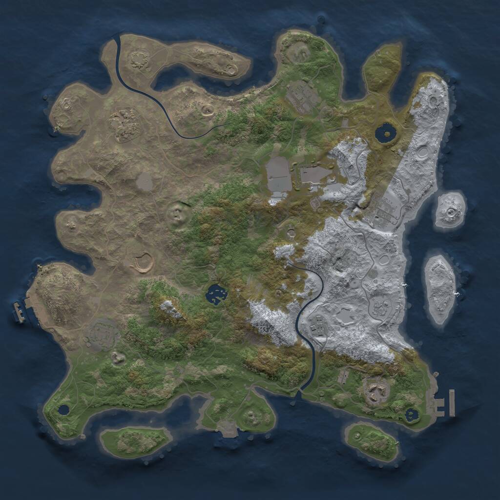Rust Map: Procedural Map, Size: 3750, Seed: 696969, 15 Monuments