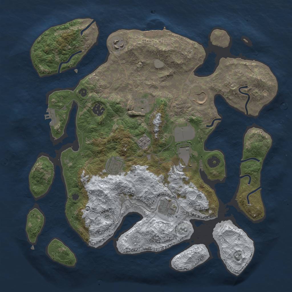 Rust Map: Procedural Map, Size: 3700, Seed: 4947336, 17 Monuments