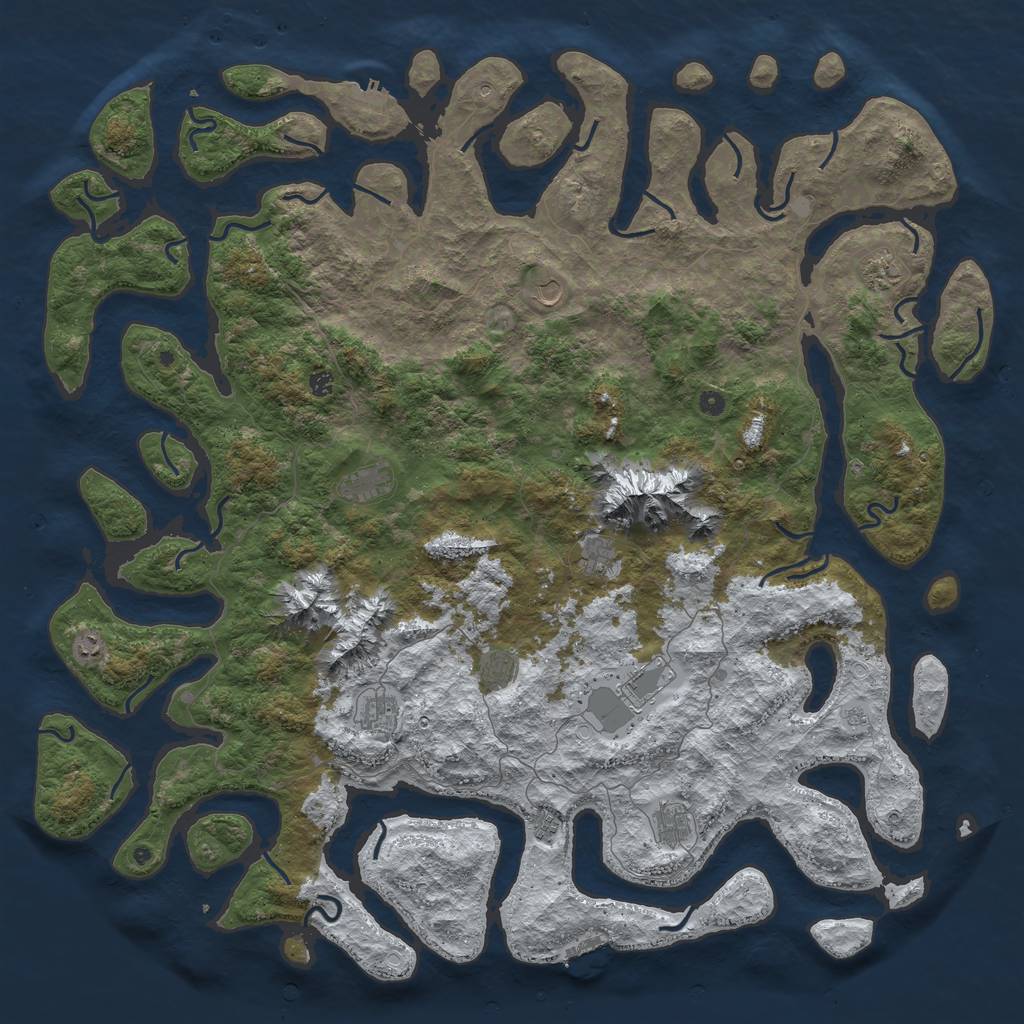 Rust Map: Procedural Map, Size: 6000, Seed: 973395512, 20 Monuments