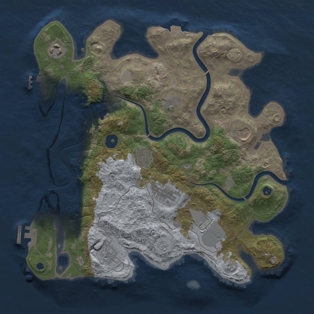 Rust Map: Procedural Map, Size: 3500, Seed: 3982034, 14 Monuments