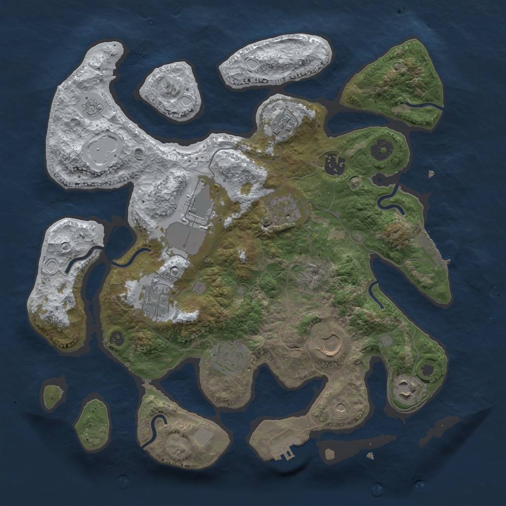 Rust Map: Procedural Map, Size: 3500, Seed: 2296723, 17 Monuments