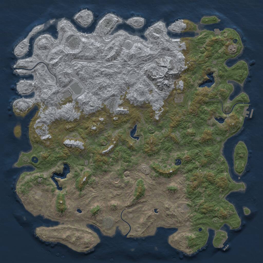 Rust Map: Procedural Map, Size: 6000, Seed: 1199317340, 17 Monuments
