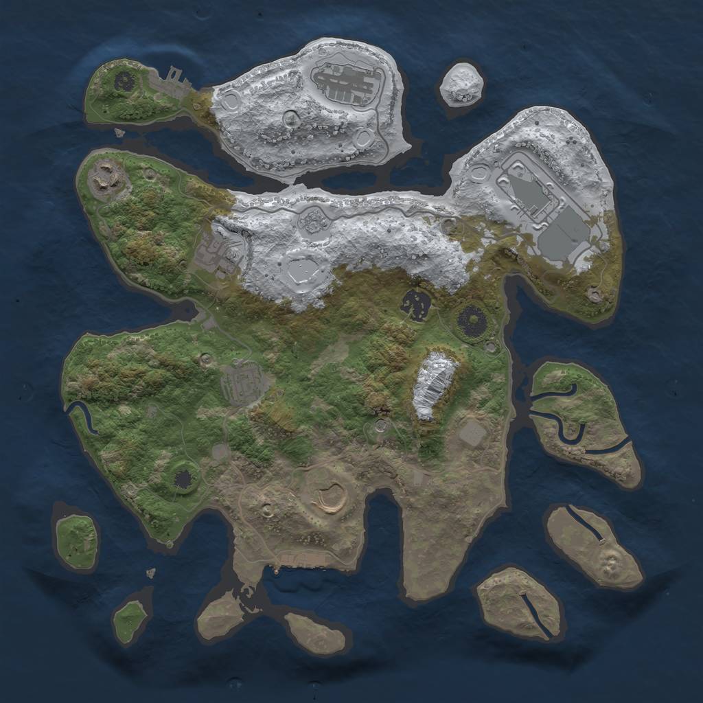 Rust Map: Procedural Map, Size: 3500, Seed: 929578230, 16 Monuments