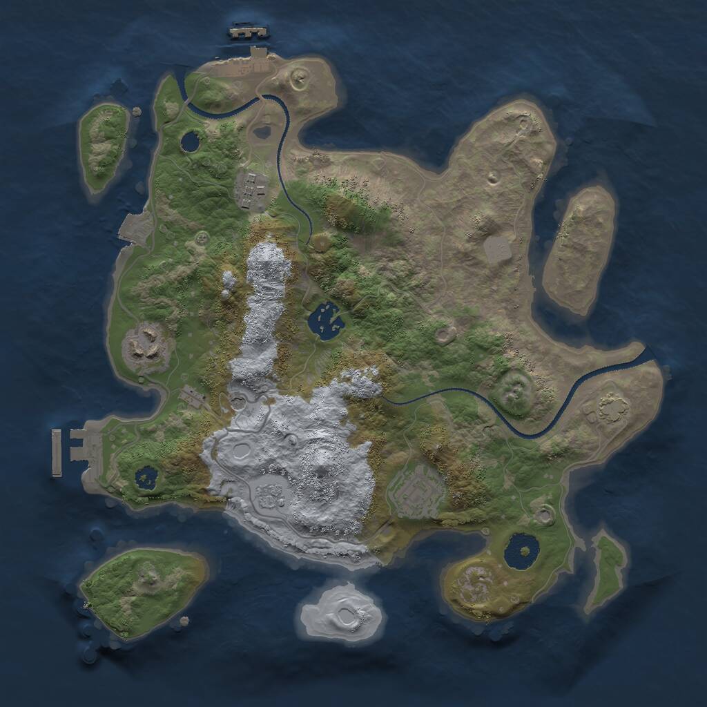 Rust Map: Procedural Map, Size: 3000, Seed: 267952, 10 Monuments