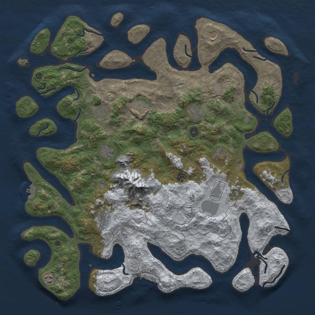 Rust Map: Procedural Map, Size: 5000, Seed: 5200, 20 Monuments