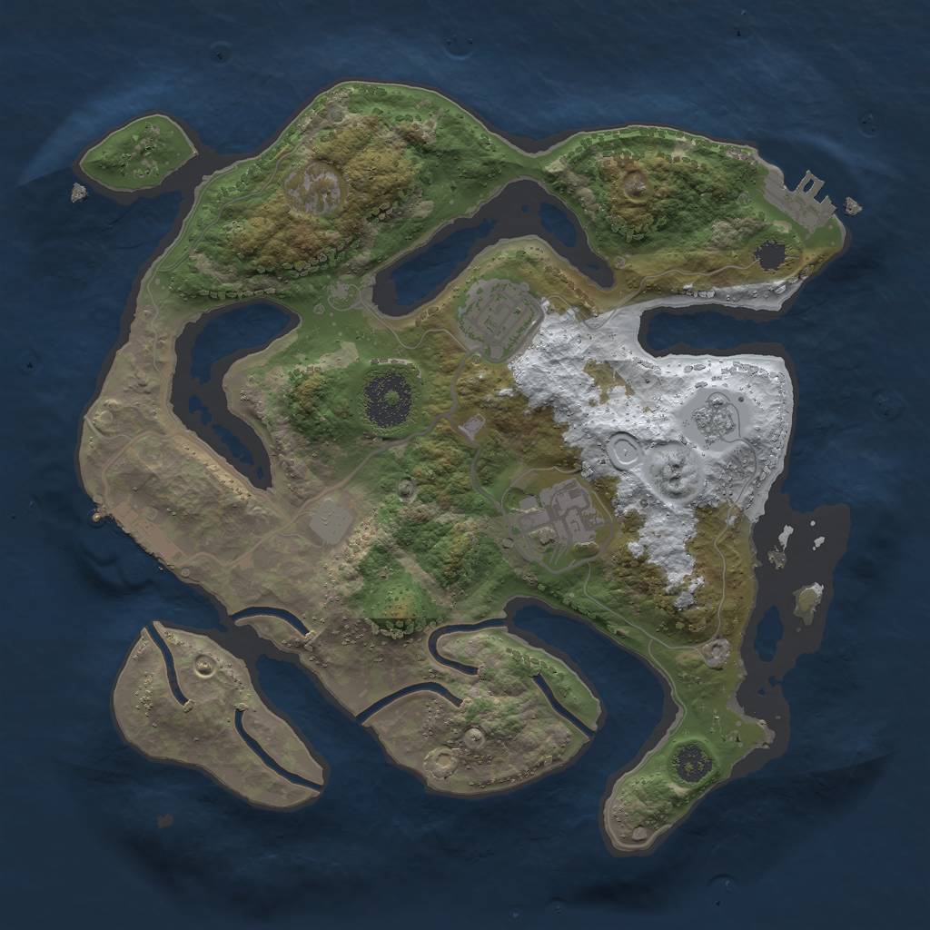 Rust Map: Procedural Map, Size: 2700, Seed: 72497, 10 Monuments