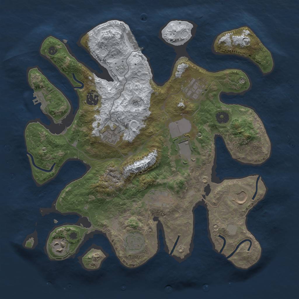 Rust Map: Procedural Map, Size: 3500, Seed: 5467976, 17 Monuments