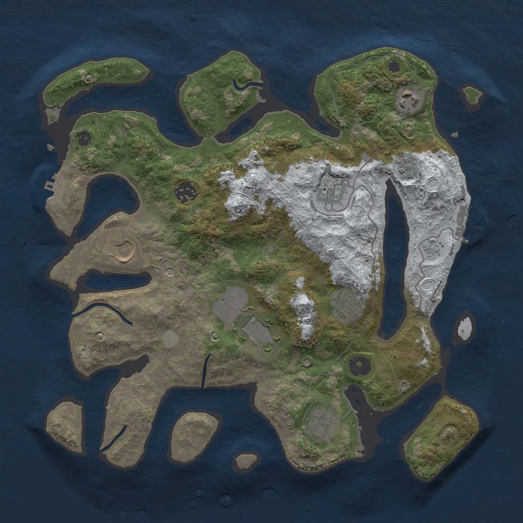 Rust Map: Procedural Map, Size: 3700, Seed: 5518907, 17 Monuments