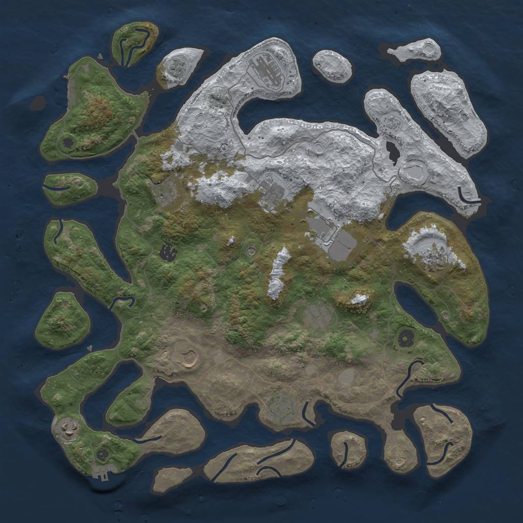Rust Map: Procedural Map, Size: 4500, Seed: 942069868, 20 Monuments